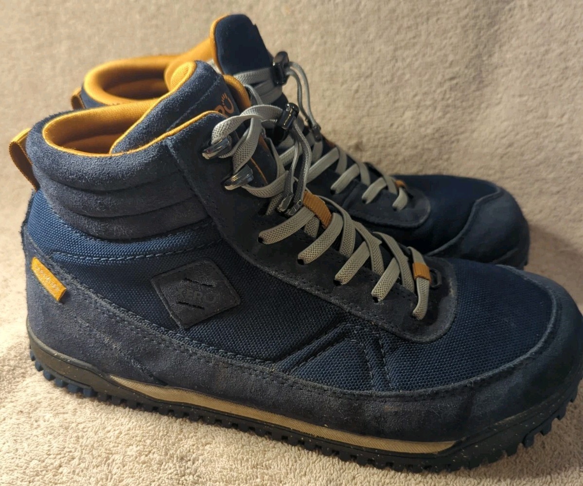 Xero Shoes Ridgeway Waterproof Hiking Boots Trail Womens Size 9.5 Blue Yellow