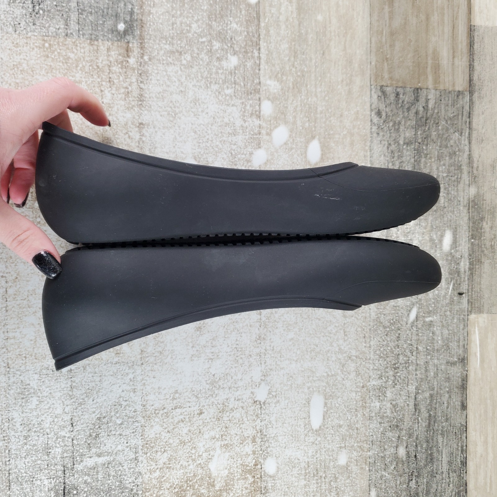Crocs Brooklyn Womens Ballet Flats Sz 7 W Black Rubber Comfort Slip On Round Toe
