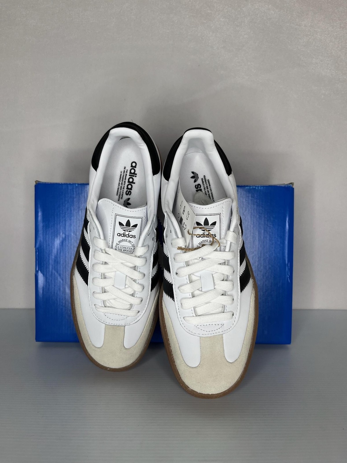 Adidas Sambae Women’s 7 White Black Gum Platform Shoes JI1349 NEW