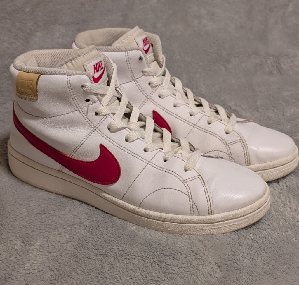 Nike Court Royale 2 Mid Sneakers White Red Size 8 B256