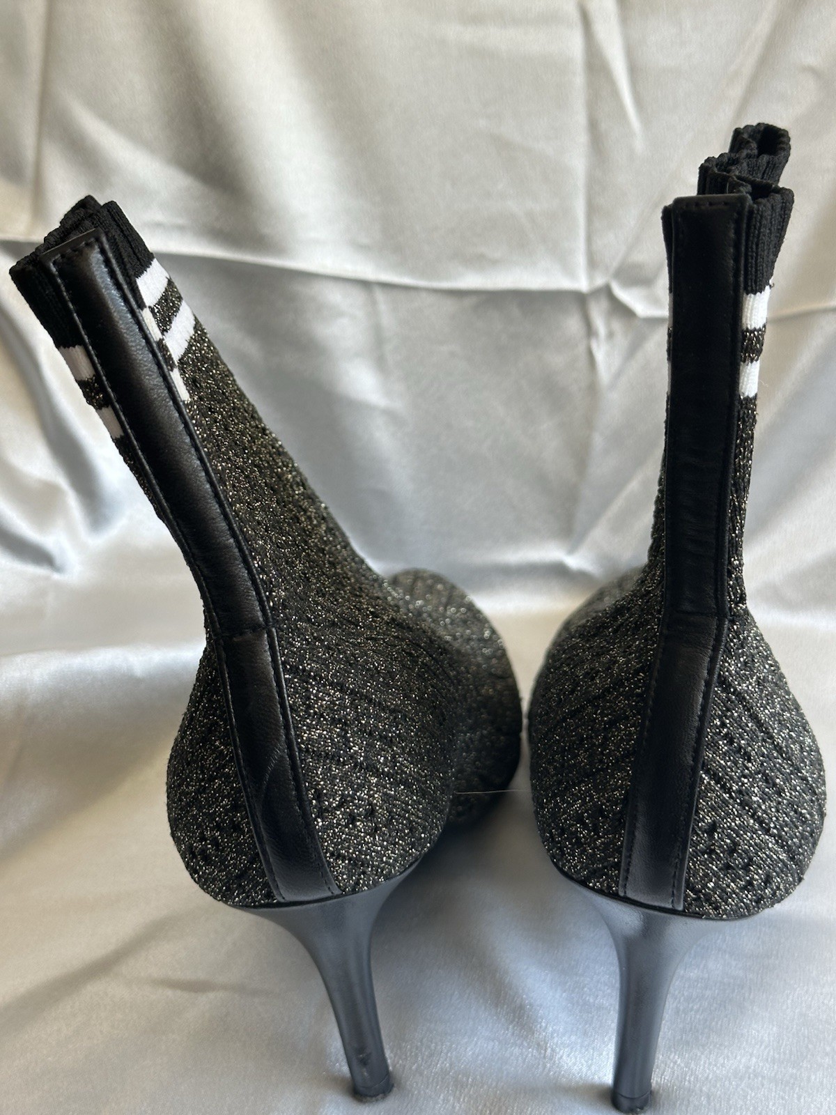 Stewart Weitzman Waverly Sock Booties, Gold 3.25” Heel
