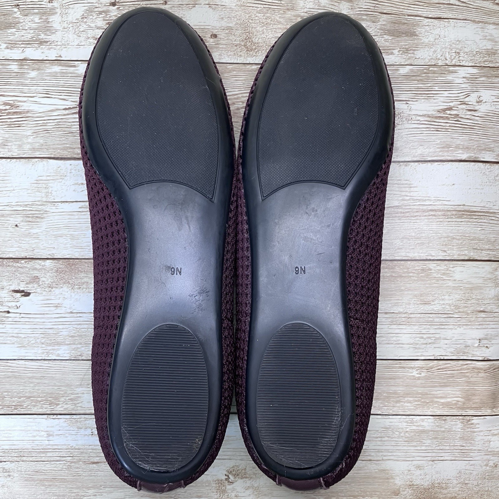 Vaneli Burgundy Maroon Knit Ballet Flats Arch Support Cushioned Womens 9N Narrow