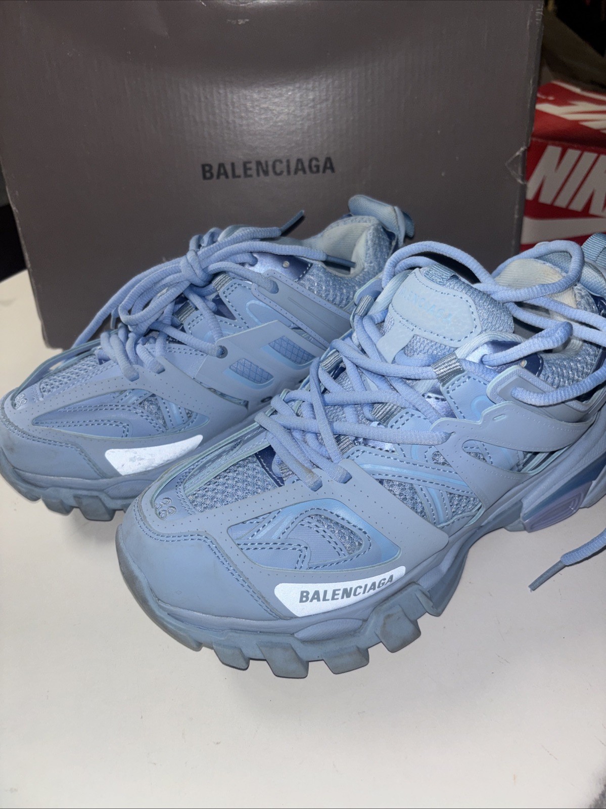 Balenciaga Sky Blue Track Sneakers Size 5 G2U
