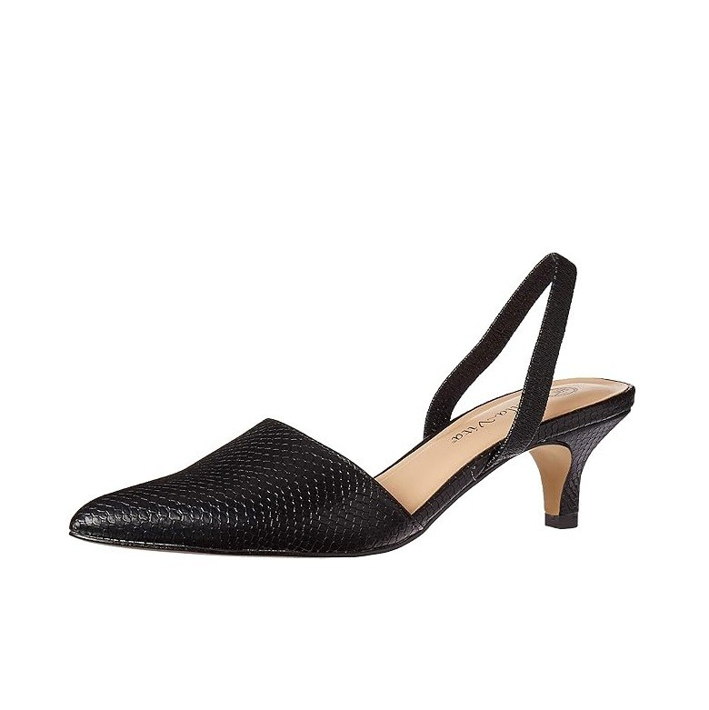 Bella Vita Womens 10 W Black Snake Sarah Pointed Toe Sling Back Heels NIB SF8