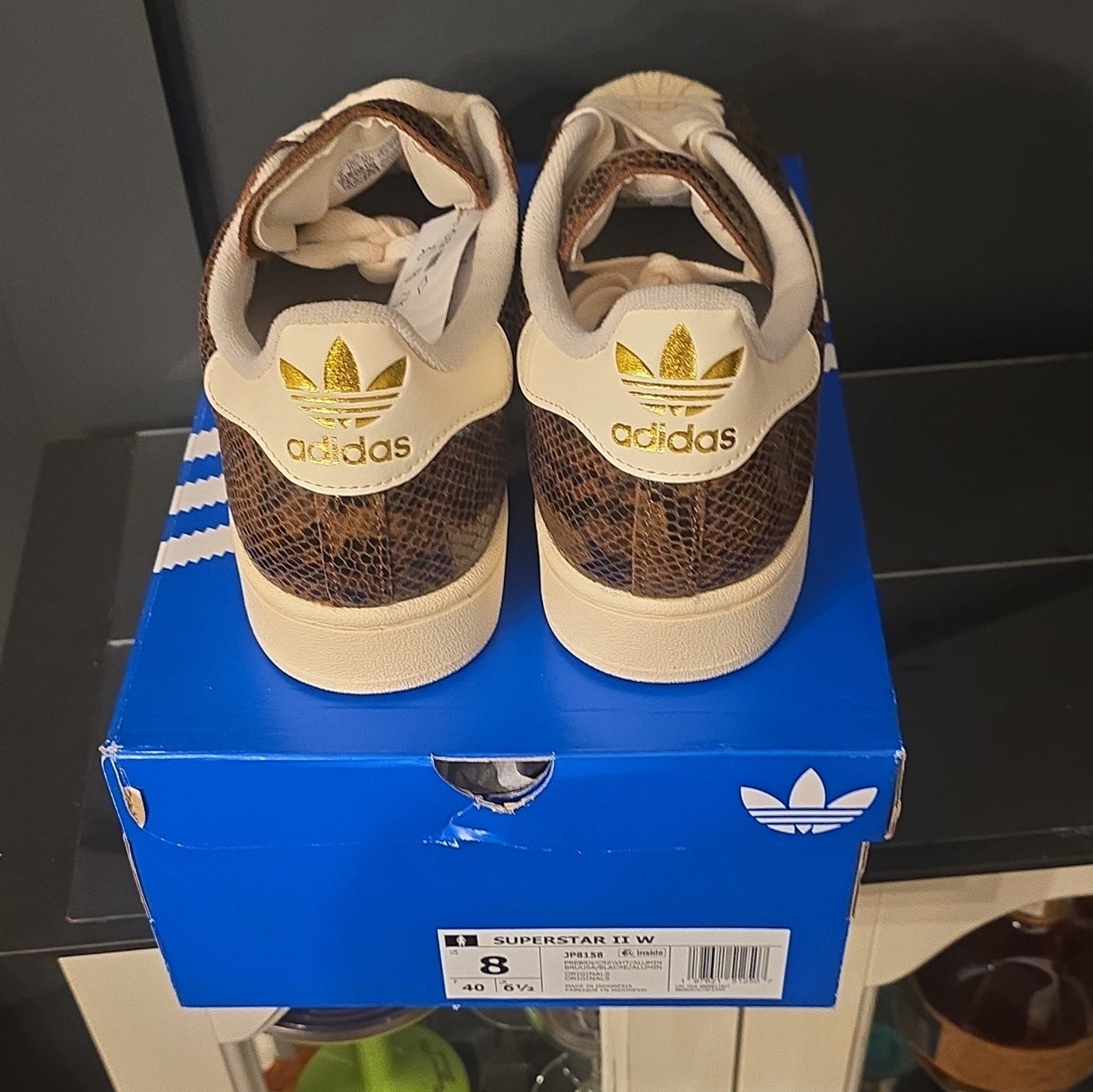 adidas Superstar II W Snakeskin Brown/Cream White Low Top Lace Up Sneaker JP8158