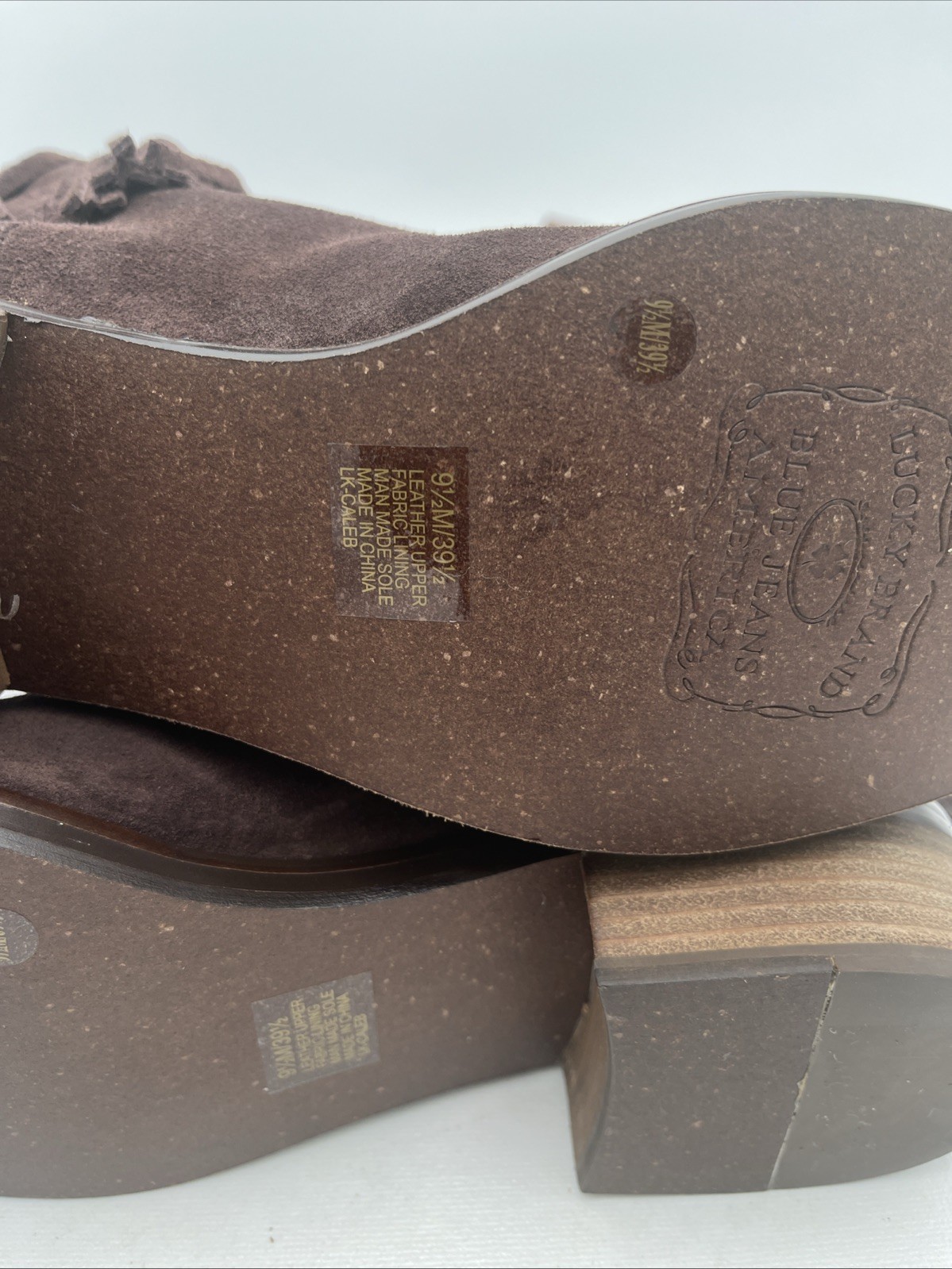 Lucky Brand Caleb Fringe Suede Boots Womens 9.5M Brown Western Bohemian Retro