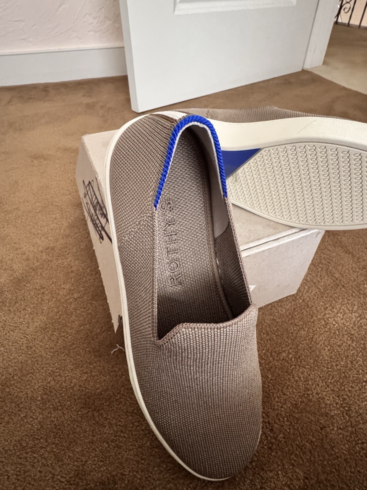 Rothy’s Women’s Slip-On Knit Flat Shoes Gray/Blue/White US 7.5 EU 38