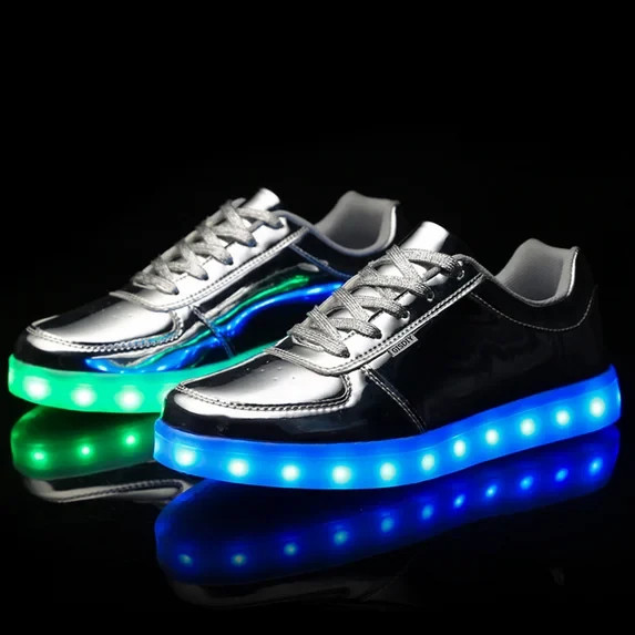 USB Adult Light Up Shoes Rechargeable Flashing Low Top Fashion LED Shoes Unisex