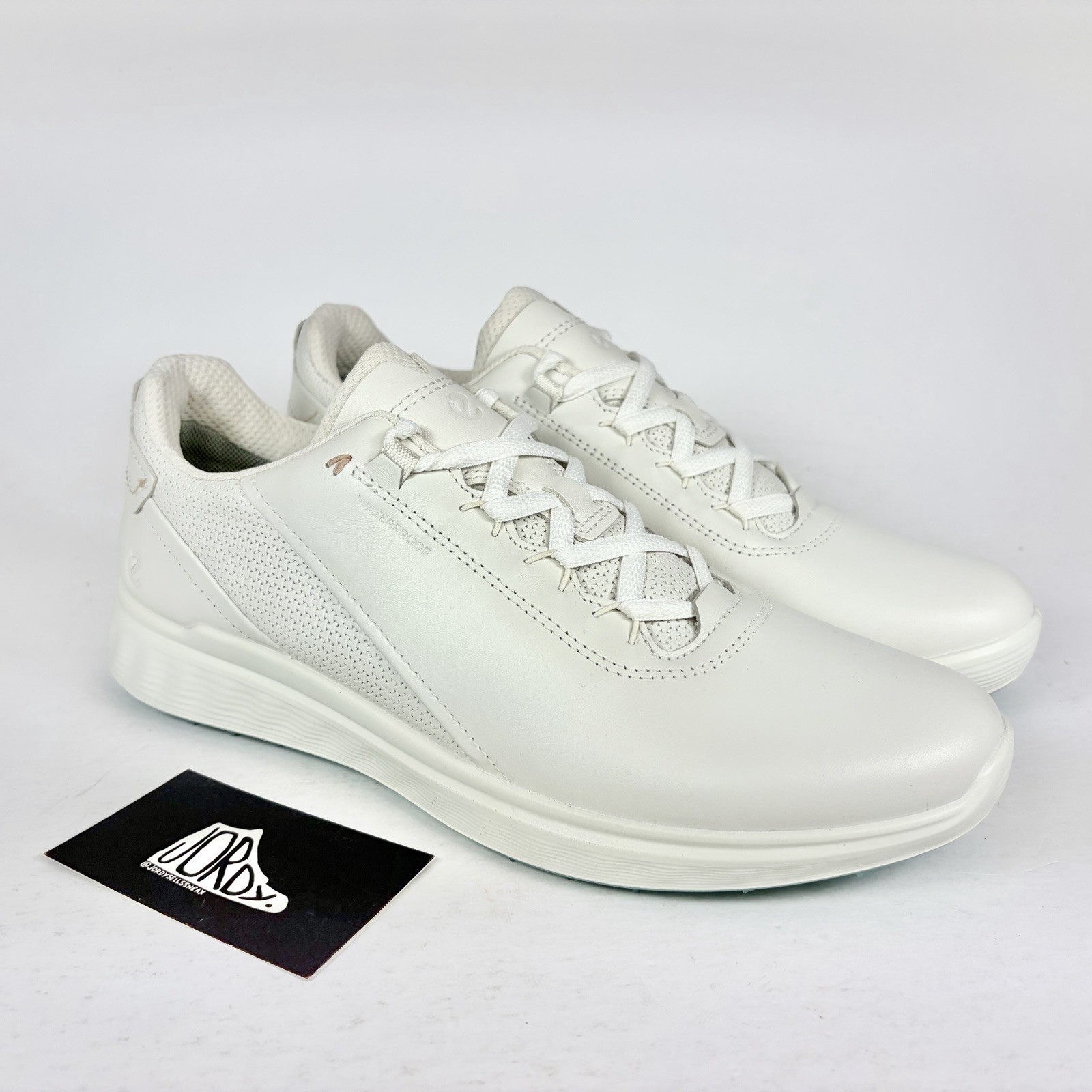 ECCO Golf S-Casual Waterproof Leather Shoes White 102813 01007 Womens Sz 10-10.5