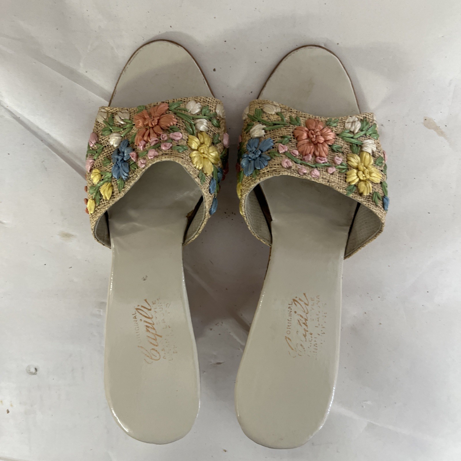 Vintage Capili Original Floral Mule Sandals. Philippines