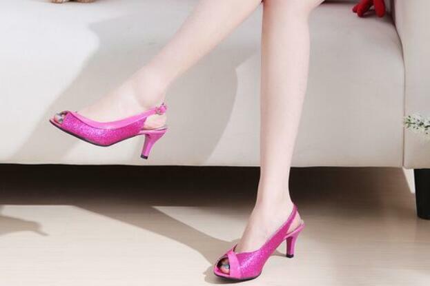 Women Summer Slingbacks Sandal Shoes Peep Toe Kitten Heel Buckle Pumps All Size