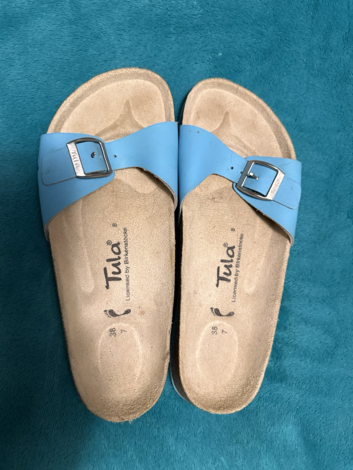 Tula Blue Womens Size 7 Sandals Turquoise Teal Shoes Licensed By Birkenstock