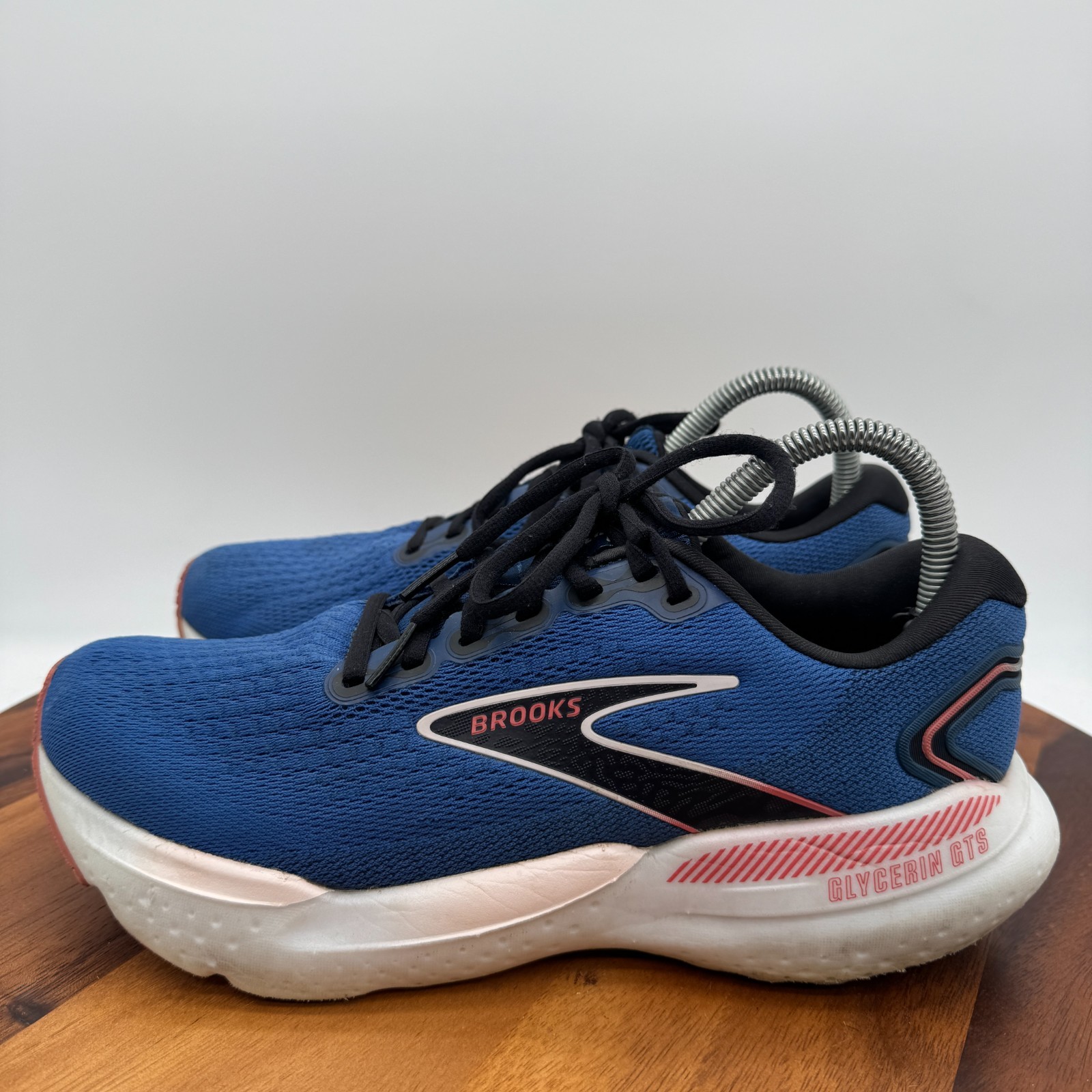 Brooks Glycerin GTS 21 Womens 9 Wide Shoes Blue Running Walking Gym Sneakers