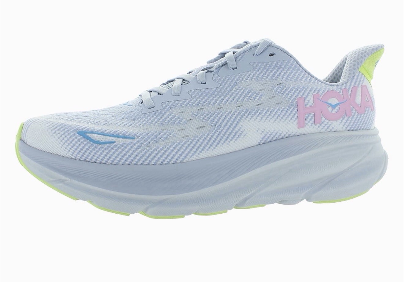 US Women’s Size 9.5D Wide HOKA Clifton 9 Gull/ Sea Ice. Clean