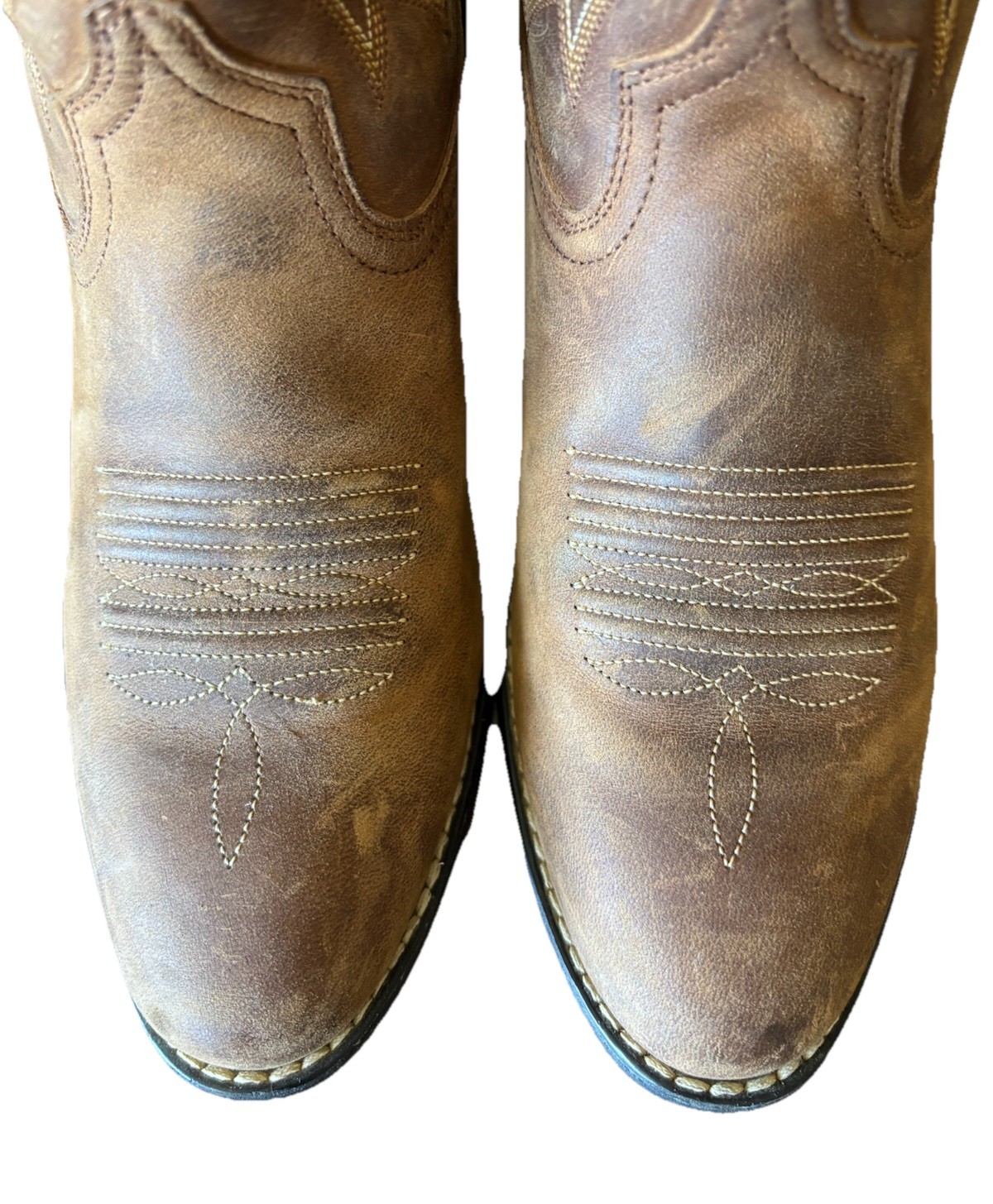 Ariat Heritage R Toe Western Boots Women’s 6B Distressed Brown Leather 10001021
