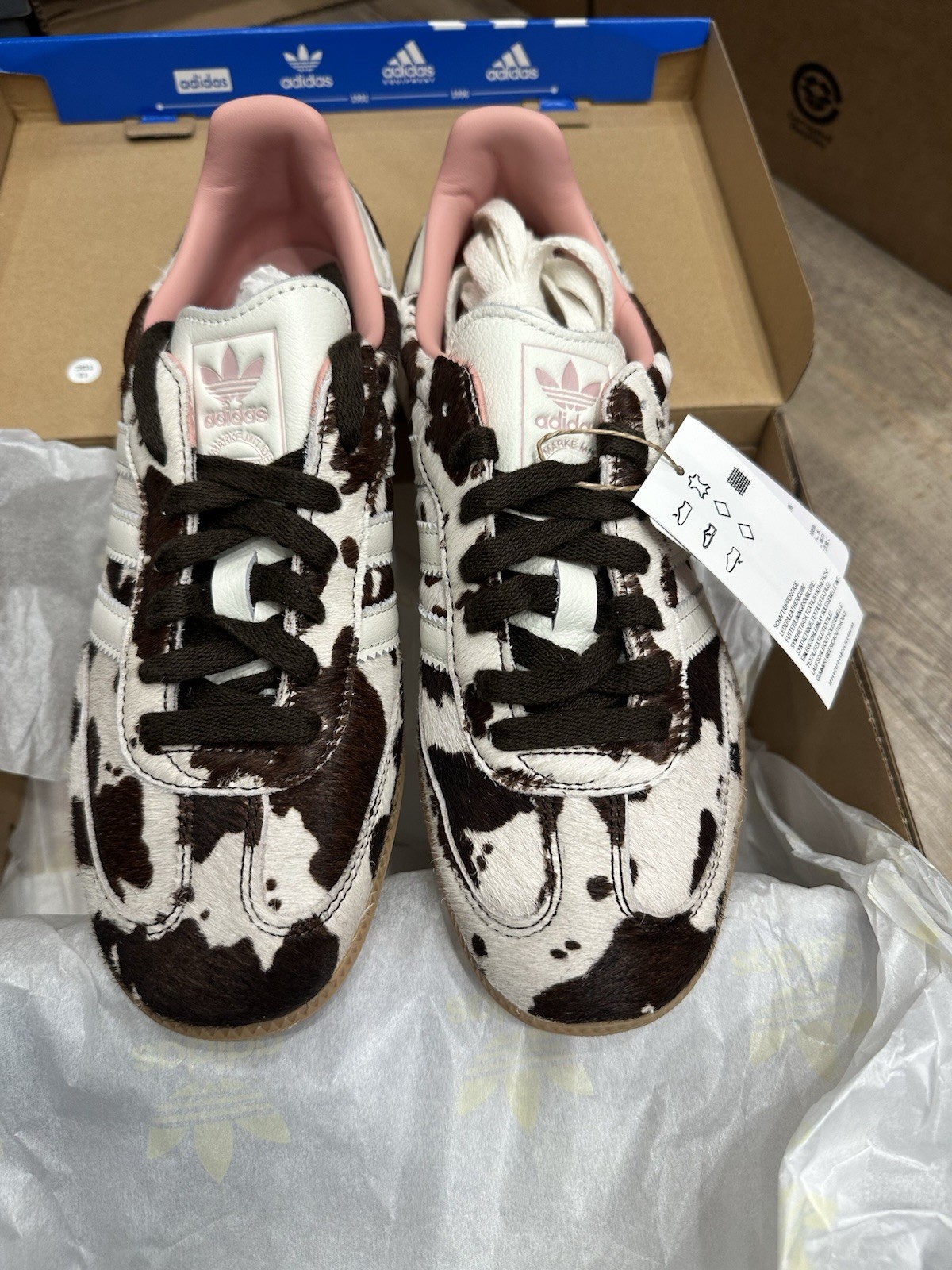 Men’s 10.5 adidas Samba OG Womens Cow Print 2025 JR1256 Brand New Women’s 11.5