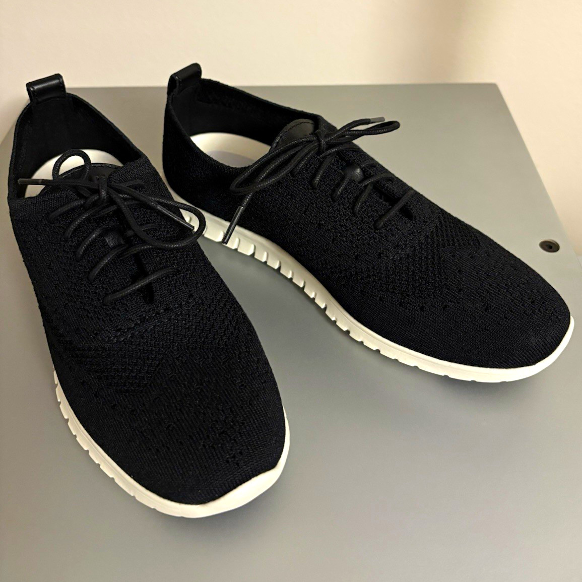 Cole Haan ZeroGrand Women’s Black Solid Knit Lace-Up Shoes Sneakers Size 8.5 B