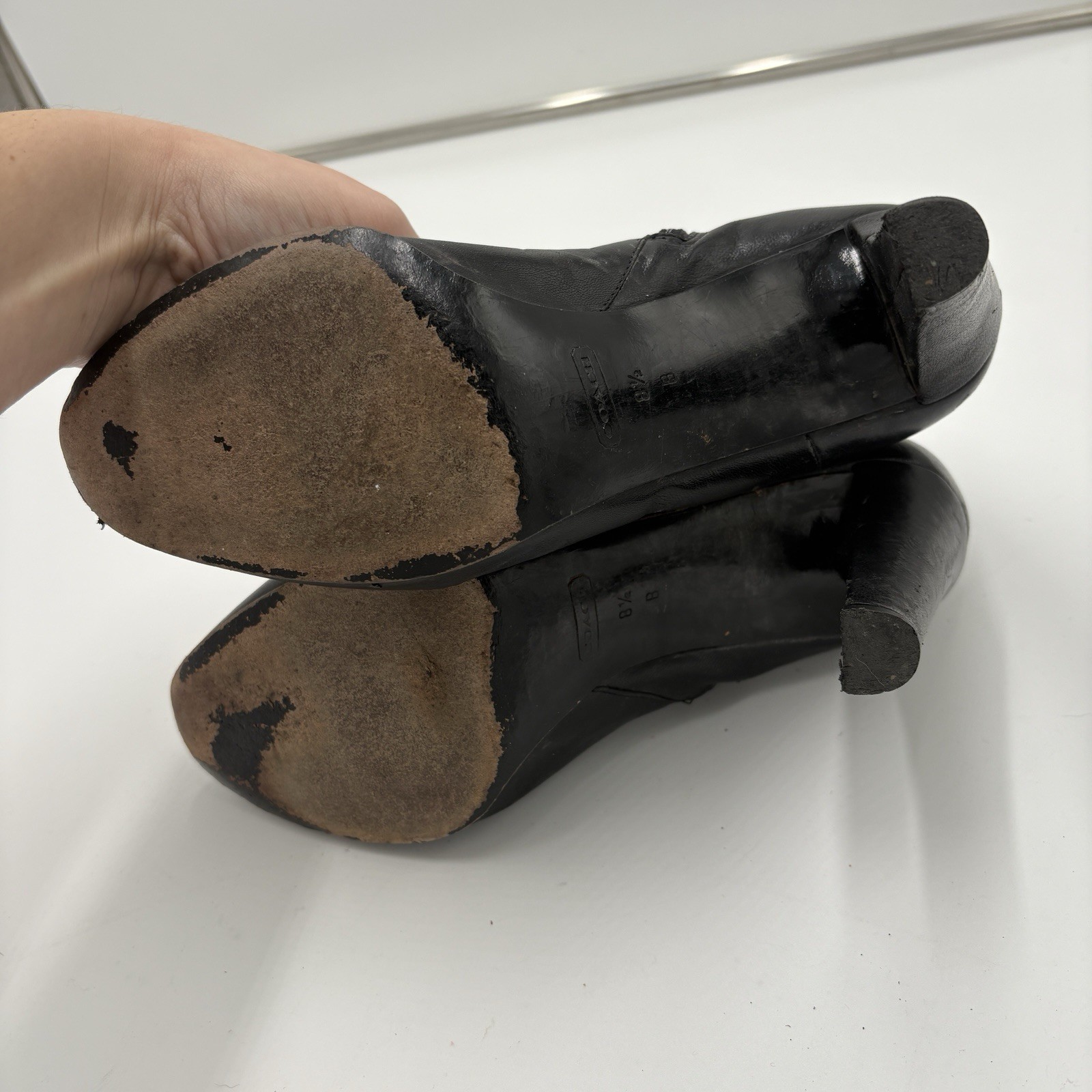 Coach Nicolete Vtg Black Leather Boot Bootie Whimsigoth Moto Buckle Women’s 8.5