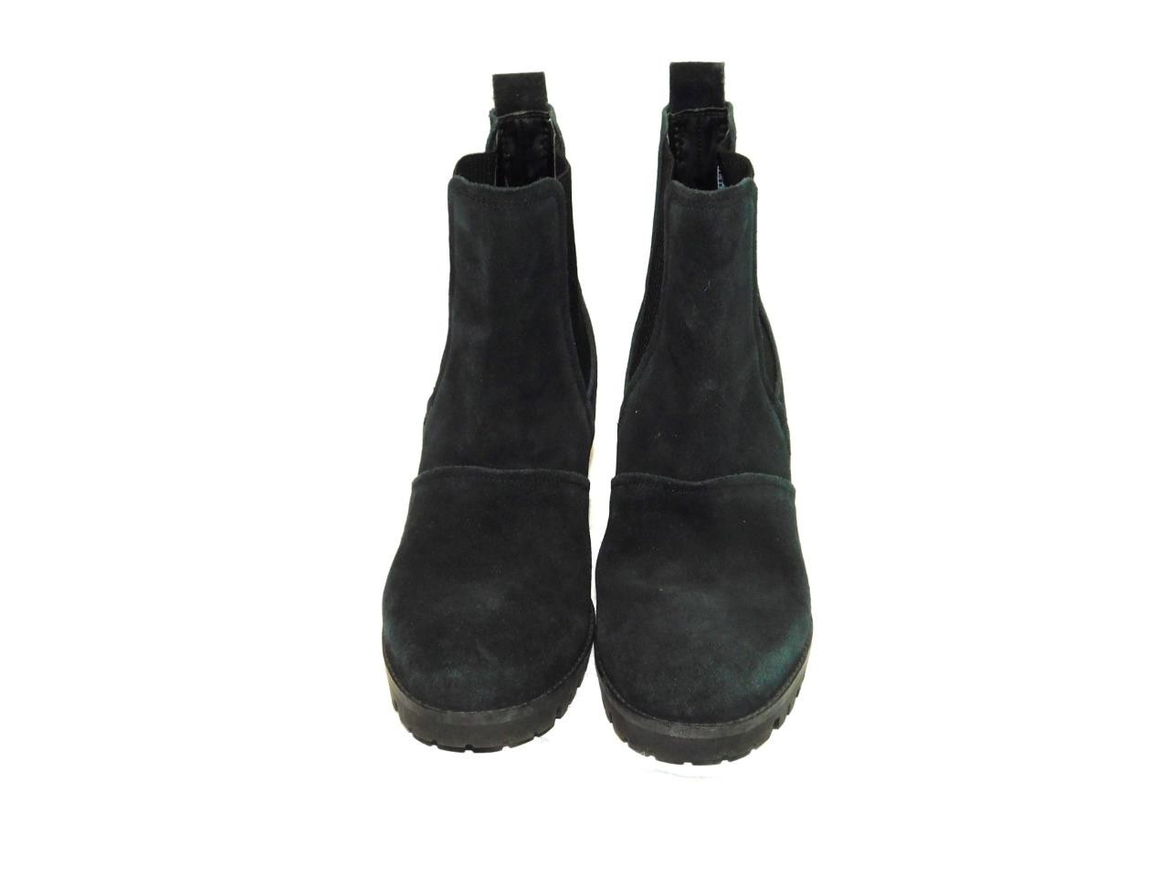 UGG Size 9 40 Black Suede Hazel Chelsea Block Heel Boots Unlined Waterproof