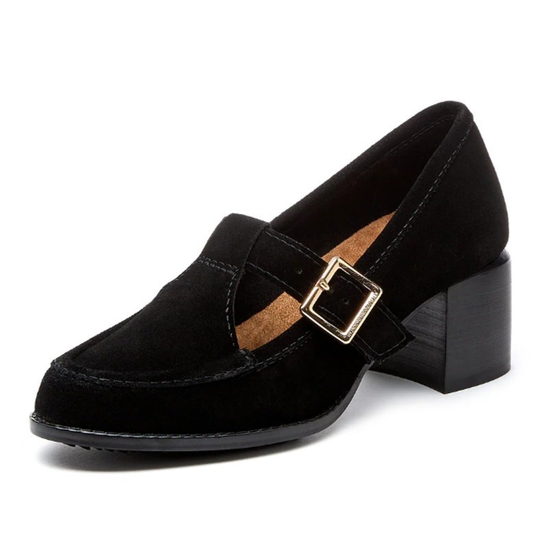 Kelsi Dagger Womens Caleb Mary Jane Heels US 9 EU 39.5 Black Cow Suede NWOB
