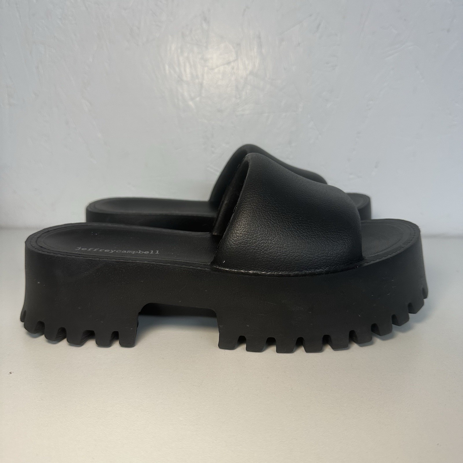 Jeffrey Campbell Black Chunky Platform Sandals Sz 9 Gothic Grunge Street Style