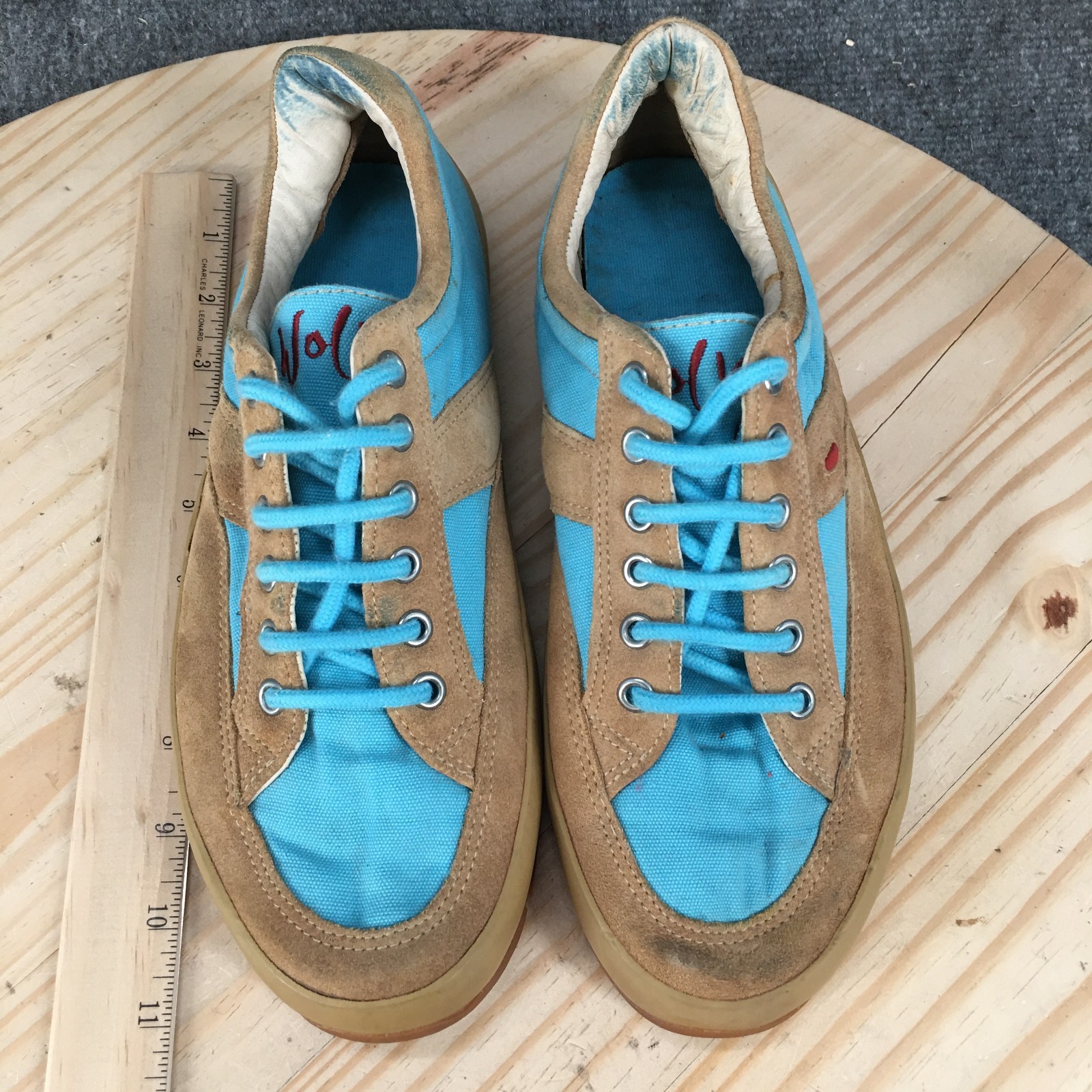 Wolky Sneaker Shoes Womens 41 Comfort Lace Up Round Toe Low Suede Tan Blue