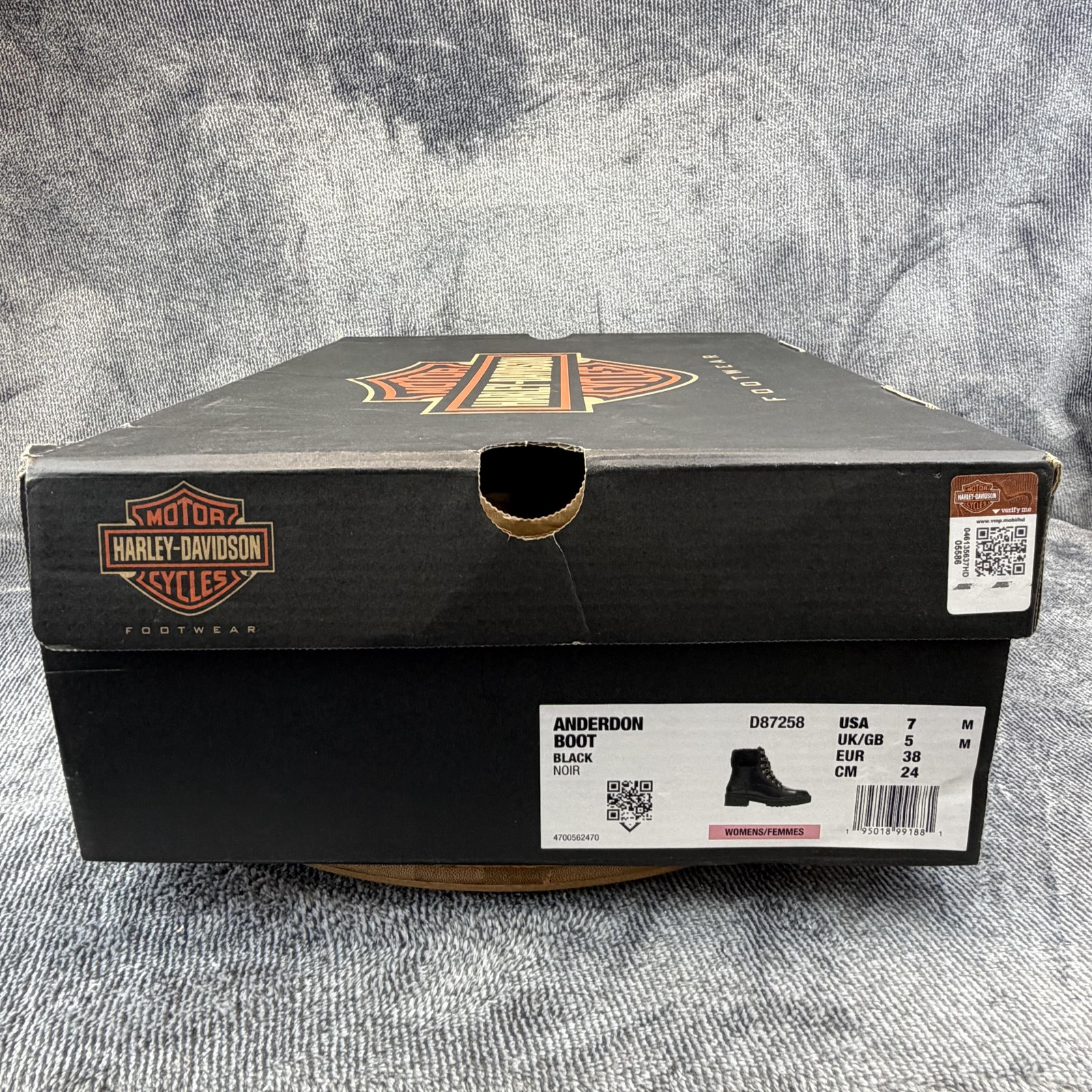 Harley-Davidson Boots Womens Size 7 Black Leather Shearling Ankle D87258
