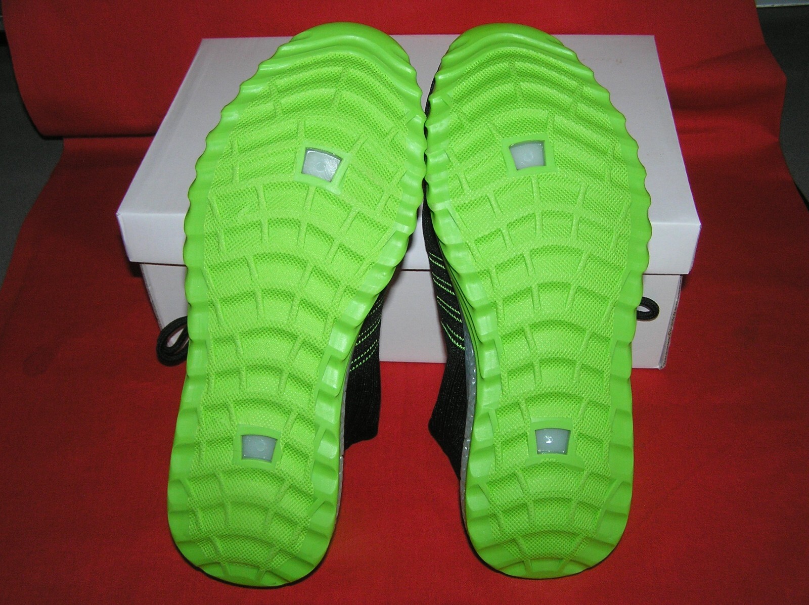 DANSKIN POSITIVE LOAFER SHOES SLIP-ON KNIT SNEAKERS BLACK LIME GREEN 6.5