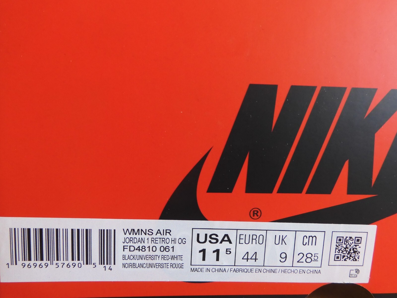 NIKE AIR JORDAN 1 RETRO HIGH OG «SATIN B» SZ 11.5 WOMENS-MENS SZ 10 [FD4810-061]