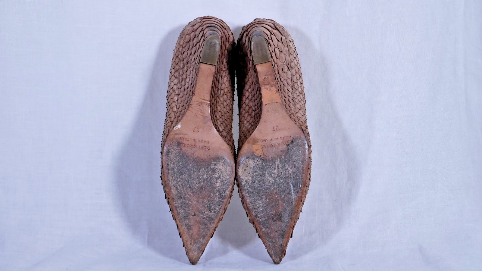 Devi Kroell Beige Snake Skin Boots Size 37
