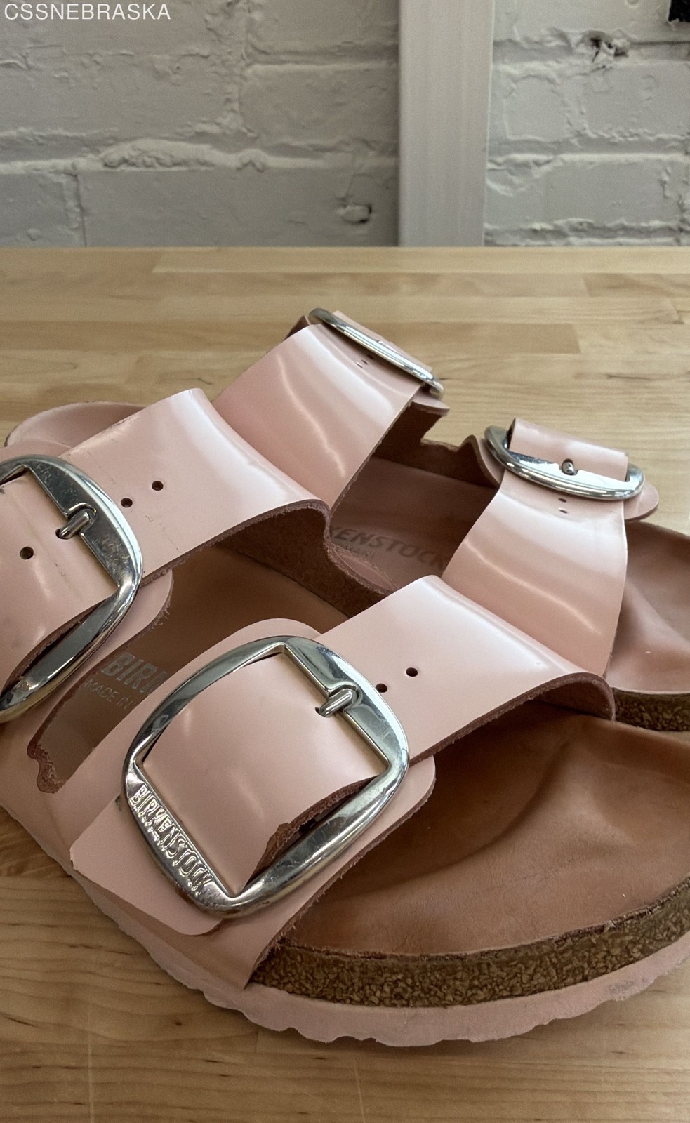 Birkenstock Arizona Big Buckle Rose Patent Leather Sandals Size 41 W10 M8