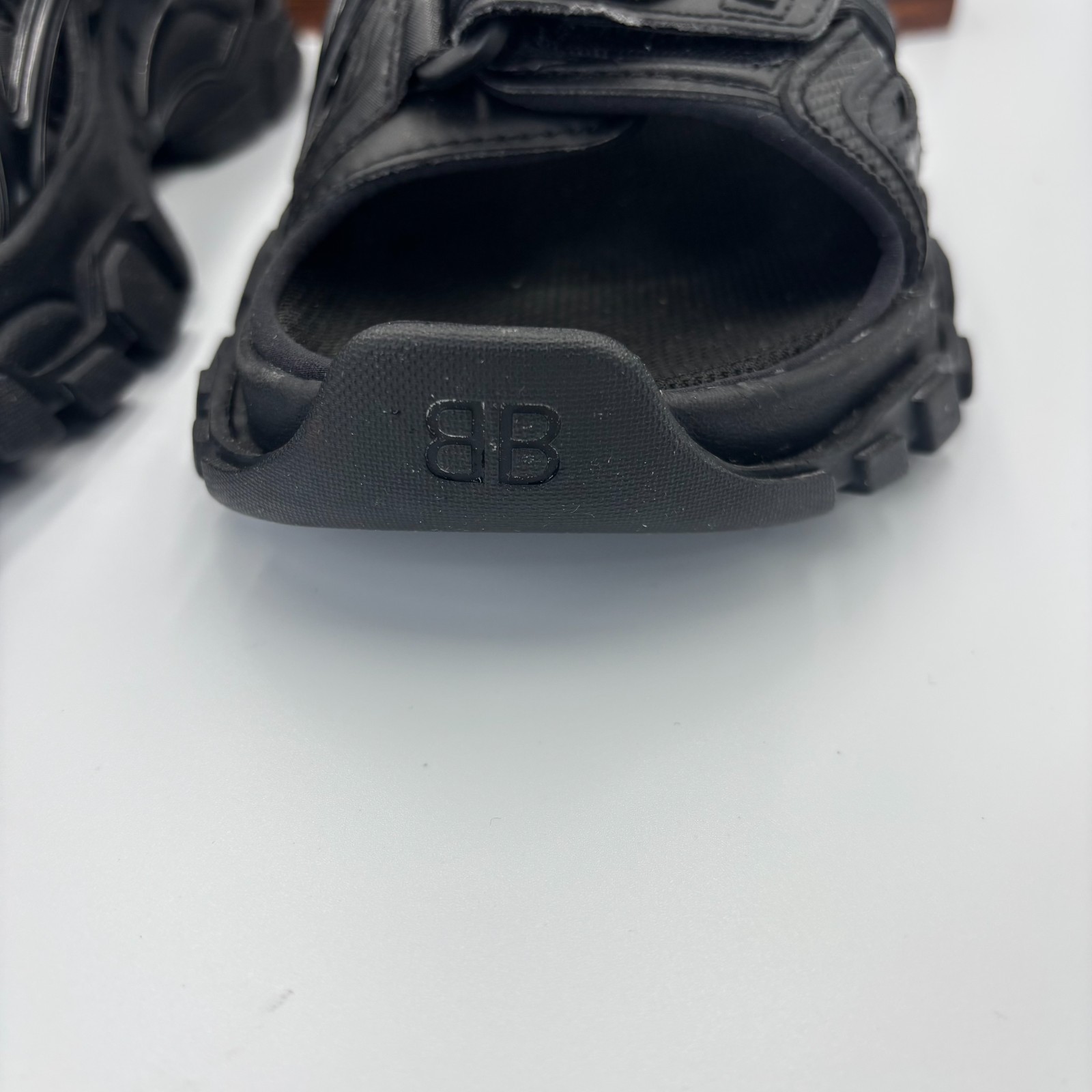 Balenciaga Track Sandals Black Size 37 EU 7 US Women 617543 Lightly Worn Authent