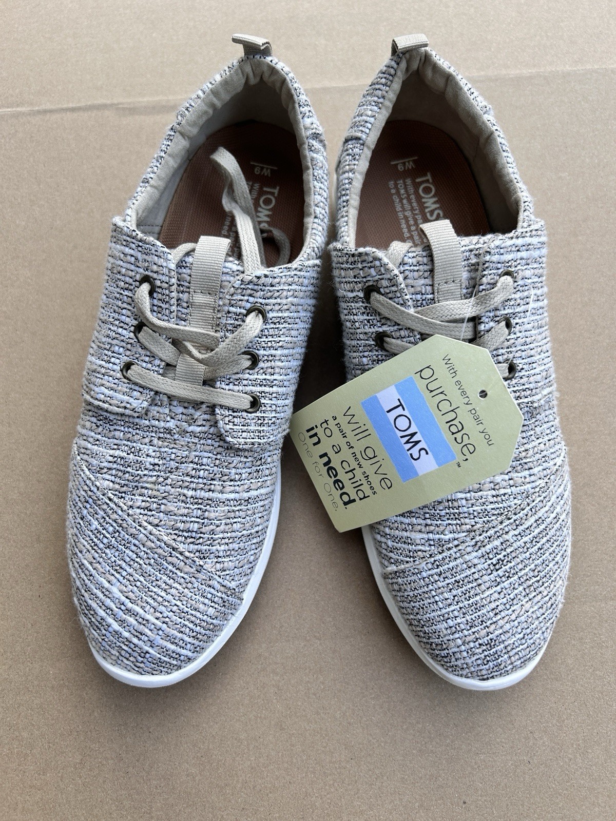 Toms Shoes Womens 9 Del Rey Casual Sneakers Multicolor Lace Up Logo 10010987