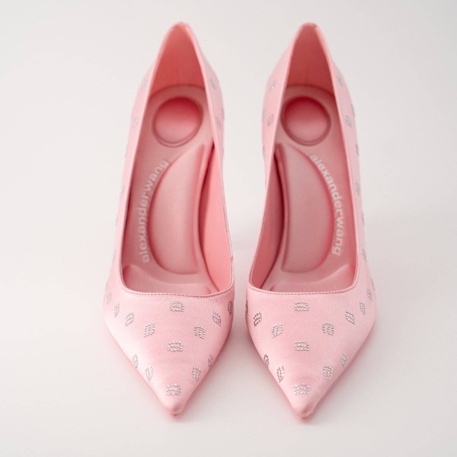 Alexander Wang Women’s Pink Pumps Delphine Crystal Satin 105 size 39 9US
