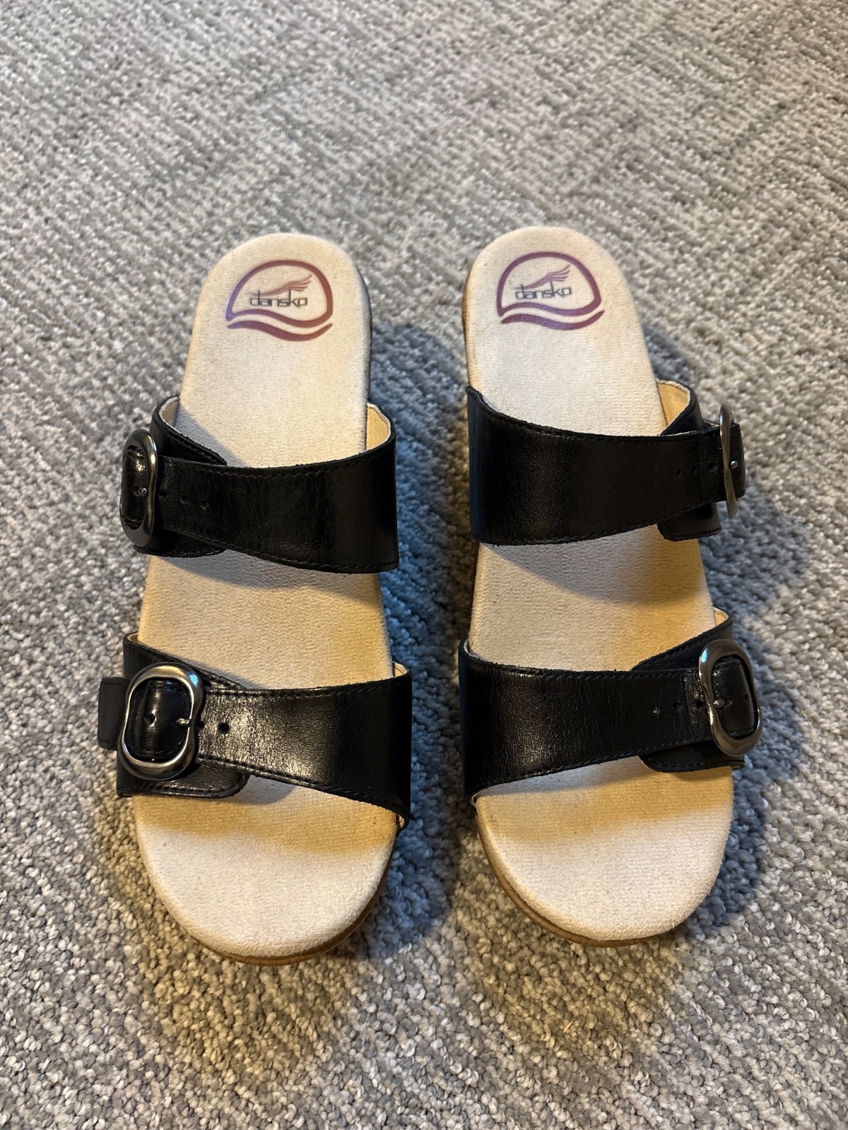 Dansko Sophie Heeled Wedge Slide Slip-on Sandal Black in Size 39. Only Worn 3x!