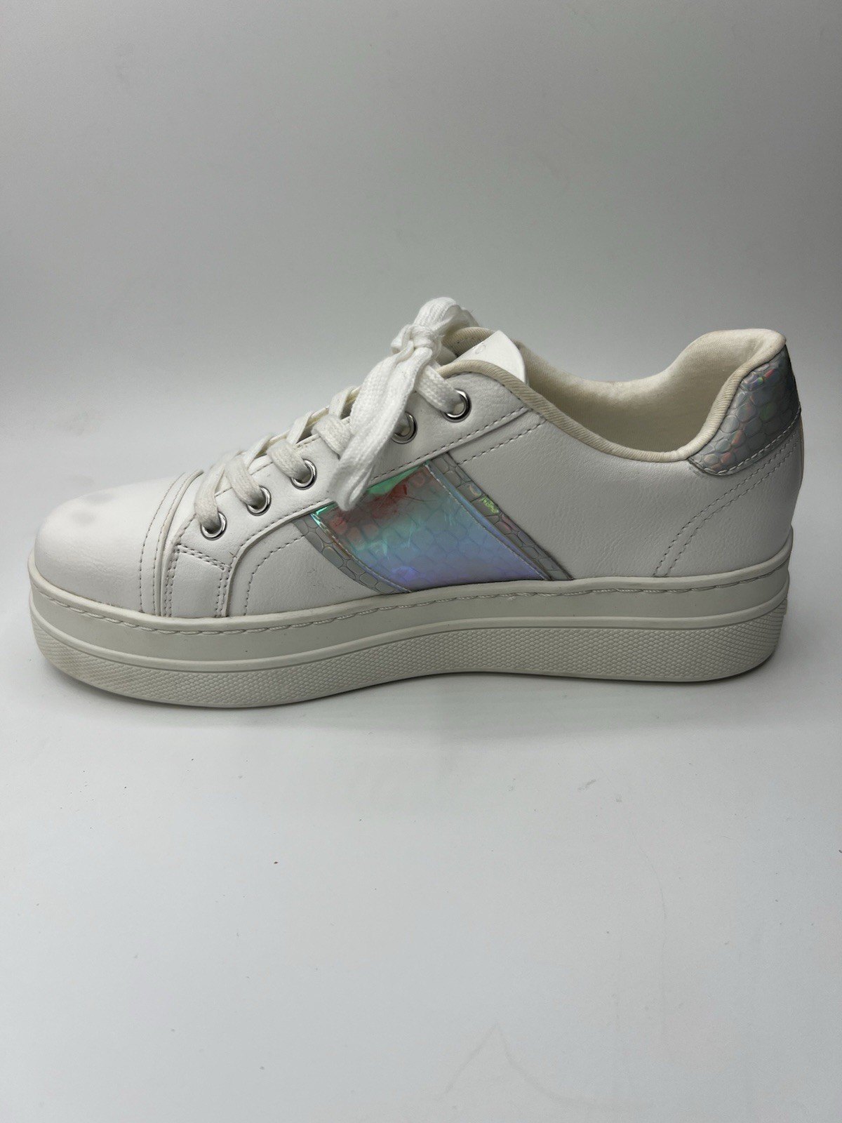 Aldo Platform Sneakers Women’s 7M Starburst White Lace Up Shoes