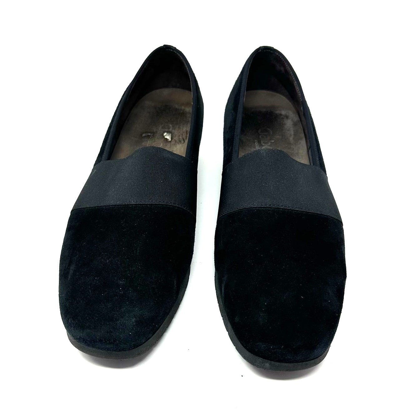Gabor Size 7.5 Slip On Black Suede 1.5″ Heel Square Toe Formal Business Comfort