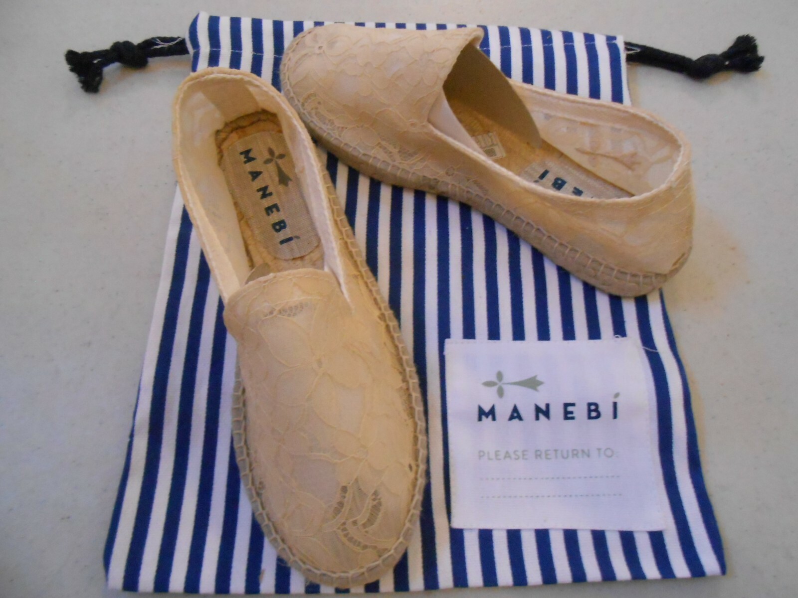 SIZE 35 MANEBI ESPADRILLE P11N00 CHAMPAGNE COLOR NEW WITH BAG SPAIN US SIZE 5