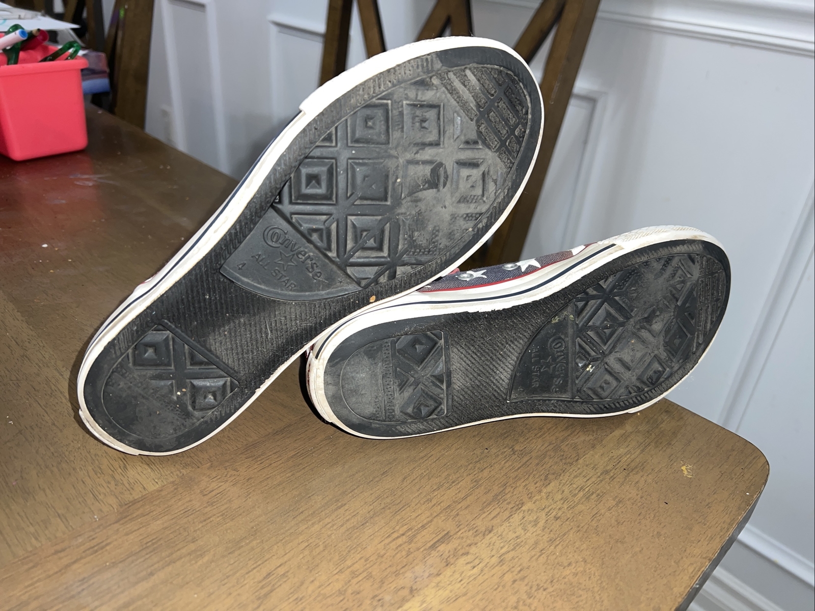 Converse 622366F American Flag Hook And Loop Junior 4 High Top!