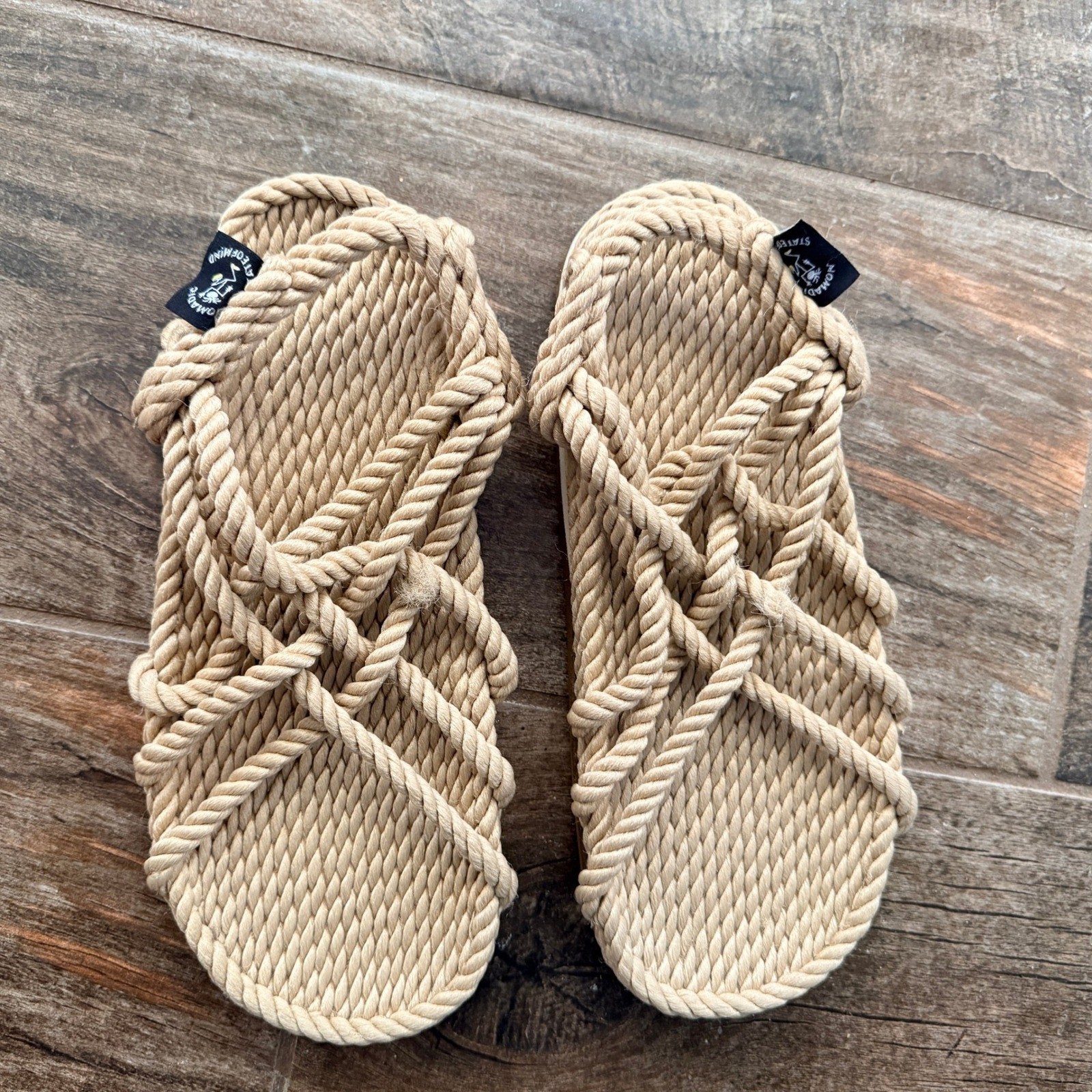 Nomadic State of Mind Unisex JC + Sole Vegan Rope Sandal, Camel, 41