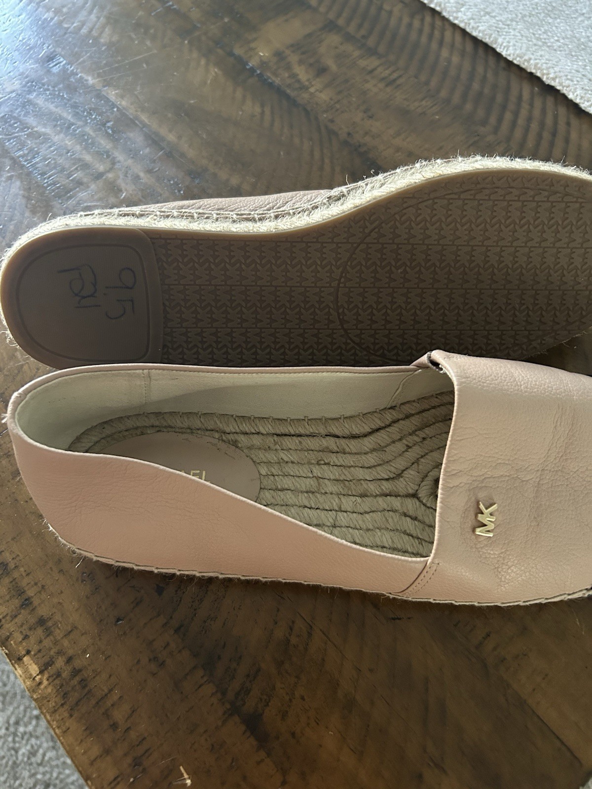 MICHAEL Michael Kors Women’s Leather Espadrille Flats Slip-On Cap Toe 9/40