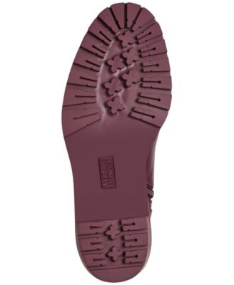 ALFANI Womens Burgundy Lace Up Pull Tab Blaire Round Toe Block Heel Booties 8 M