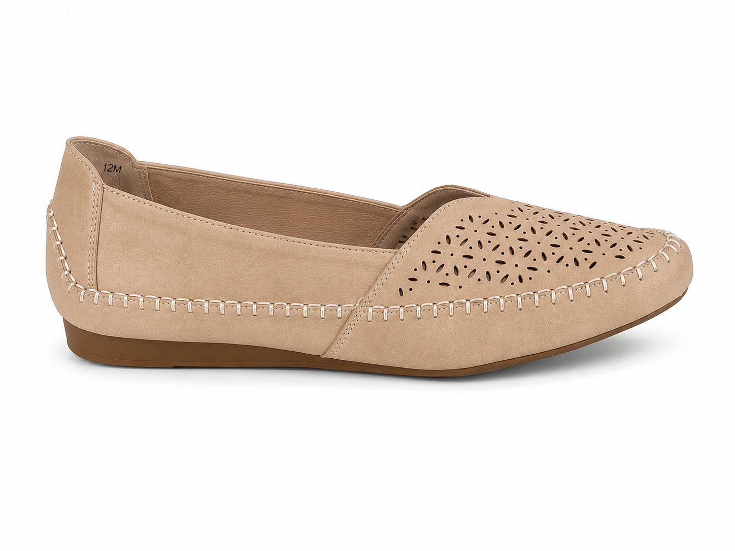 Easy Street Amity Loafers Women’s Size 12M Natural Perforated Comfort Flats NIB