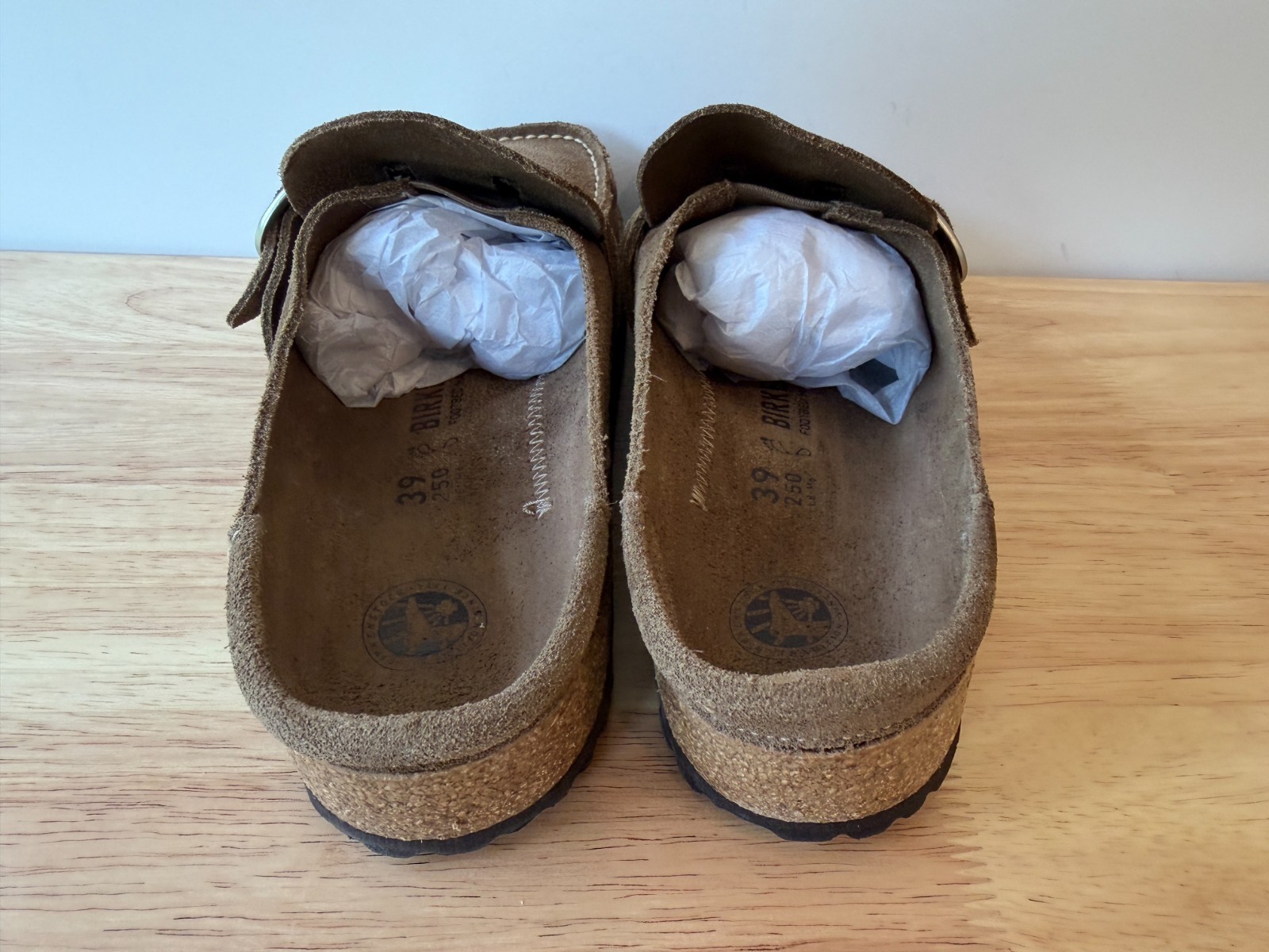 Birkenstock Buckley Suede Leather Clogs Gray Taupe EU 39 / US Women’s 8 Men’s 6