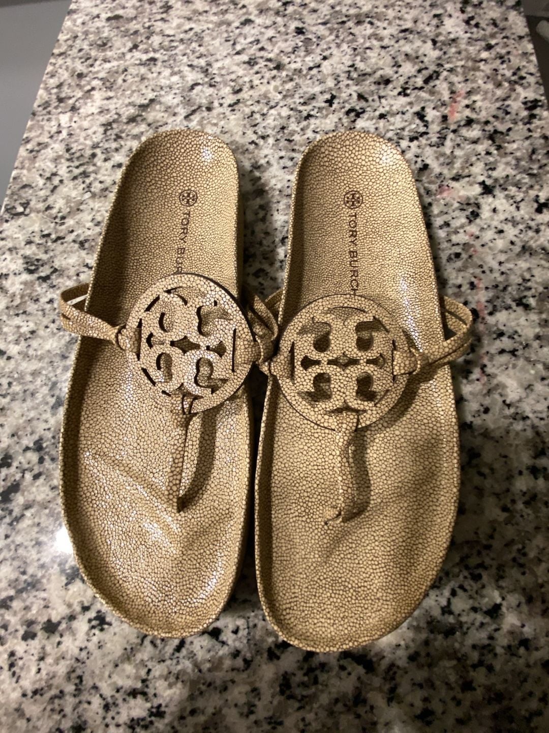 Tory Burch Miller Cloud Stingray Print Thong Sandals