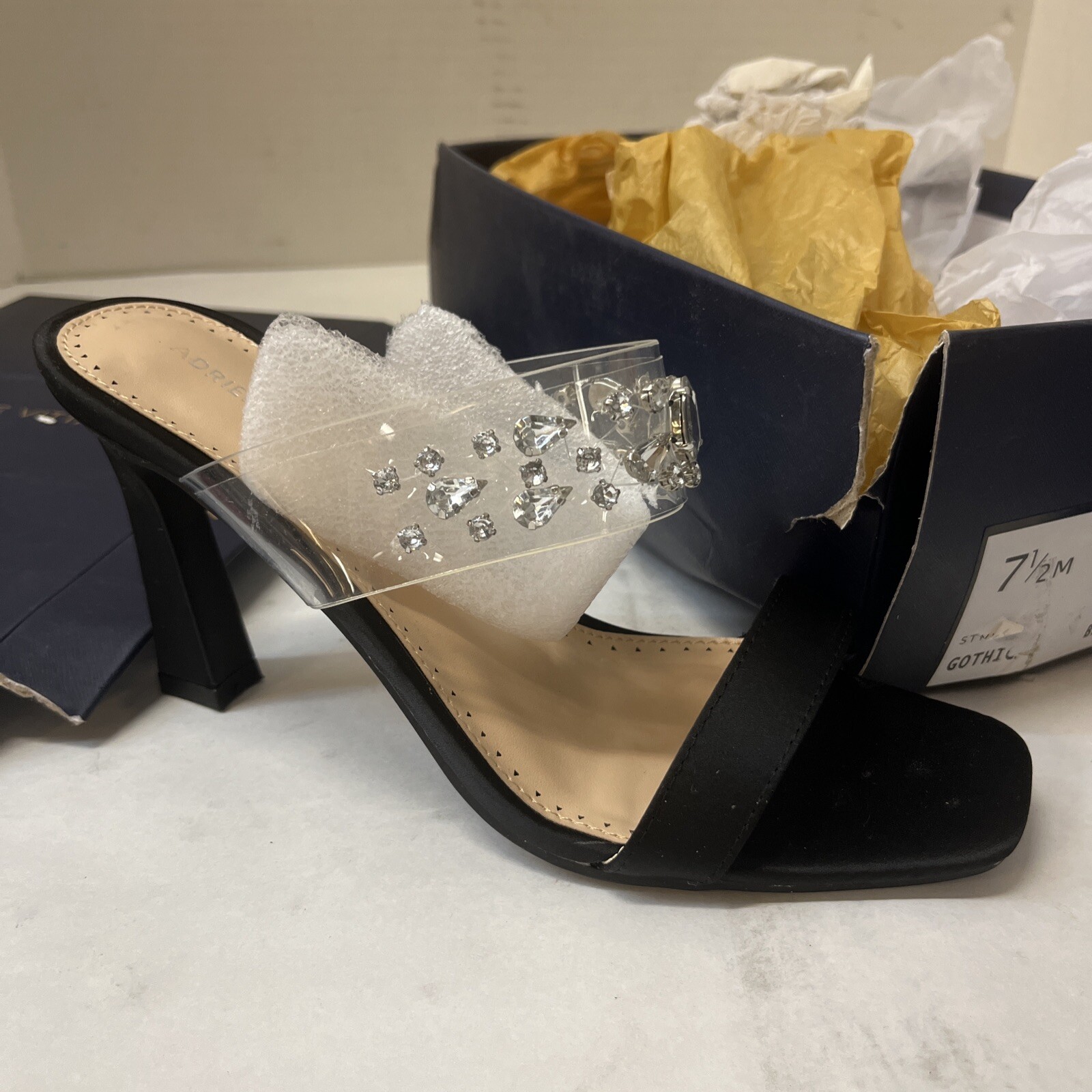 ADRIENNE VITTADINI Womens Black-VS 7-1/2 m *** See Description **