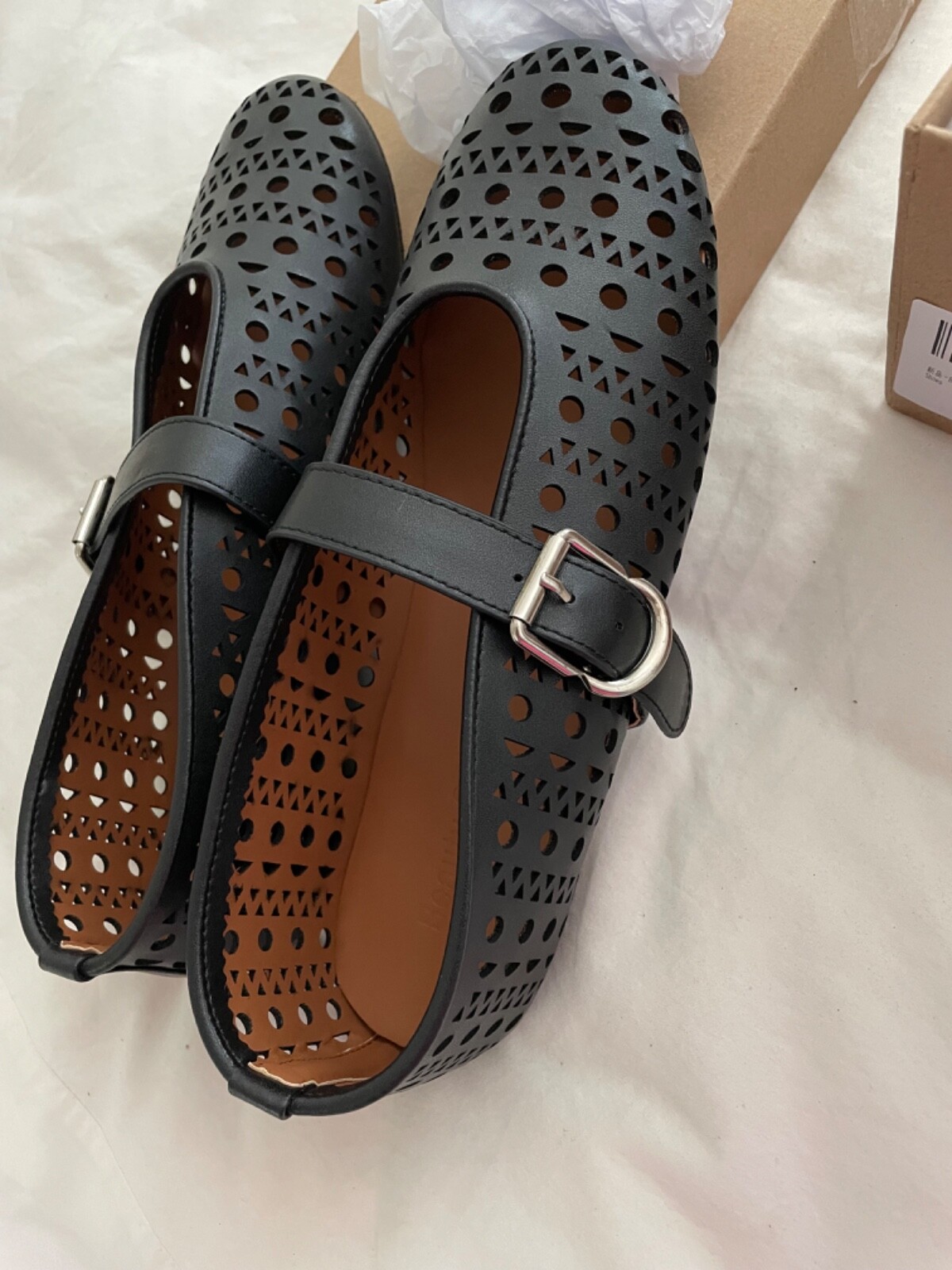 Black Flats Ballet Women’s 8 Beauty Cry Mesh Mary Jane Dressy Casual Daily Shoes