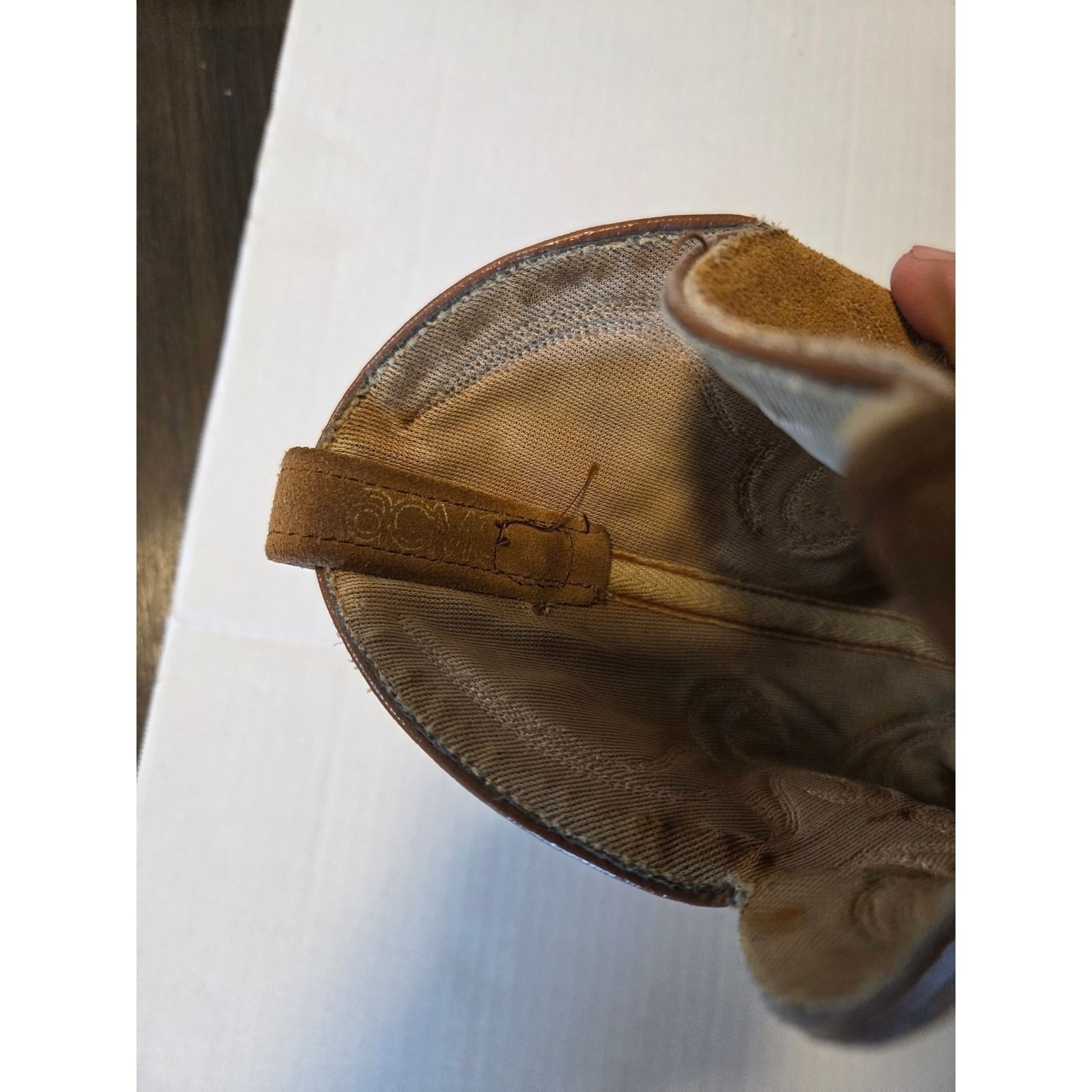 Acme Vintage Tan Suede Western Cowboy Boots Pointed Toe Stitched 6M Womens