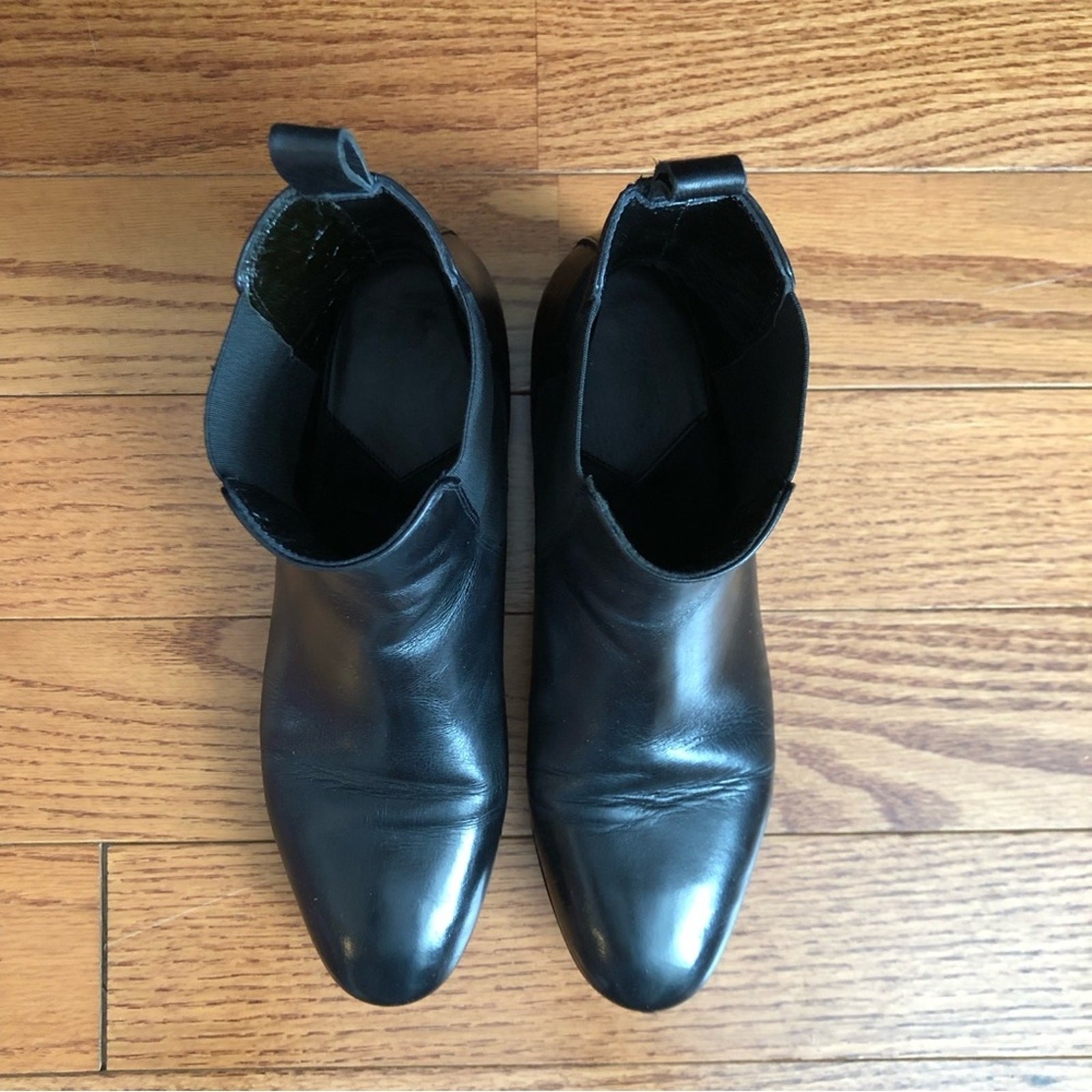 Just Cavalli 100% Calfskin Leather Black Flat Ankle Boots Women’s Sz 8 US 39 EUR