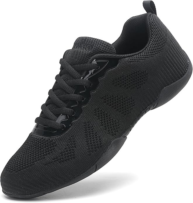Cheerleading Shoes Womens Size 7 EU 38 Black Mesh Lightweight Dance Sneakers